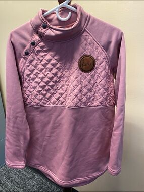 Lake George Local Quilted Pink Snap-Front Pullover M Like New